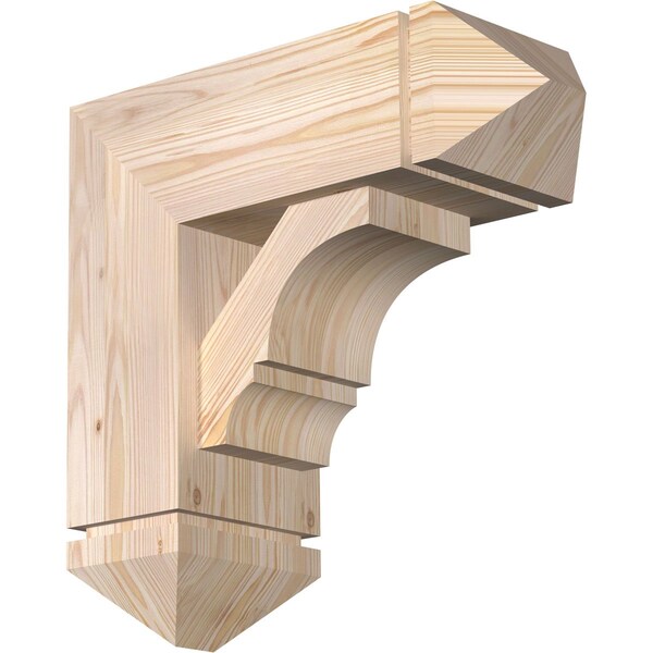 Ekena Millwork Balboa Arts and Crafts Smooth Bracket w/ Offset Brace, Douglas Fir, 7 1/2"W x 20"D x 20"H BKT0806X20X20BOA03SDF - main